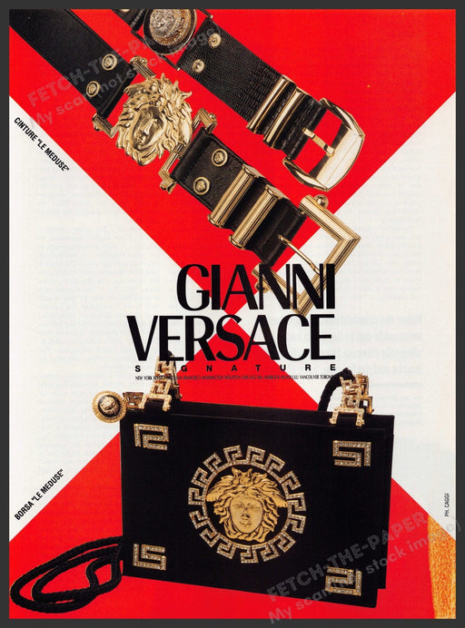 Gianni Versace "Le Meduse" Borsa Cinture 1990s Print Advertisement Ad 1992 Fetch-the-Paper