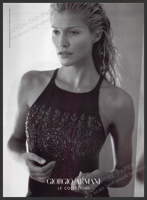 Giorgio Armani 1990s Print Advertisement 1999 Le Collezioni Blonde Arms Beauty Fetch-the-Paper