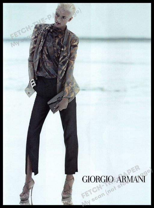 Giorgio Armani 2010s Magazine Print Advertisement 2012 Legs Beach Short Hair Giorgio Armani
