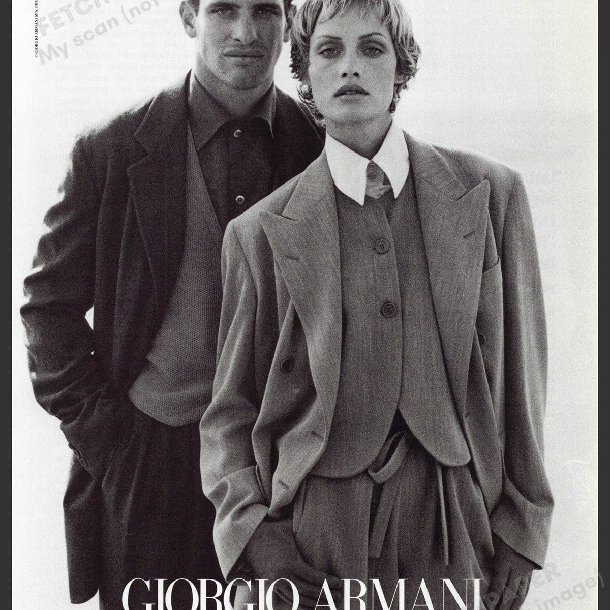 Giorgio Armani 1993 Amber Valletta Vintage Print Ad — Fetch-the-Paper