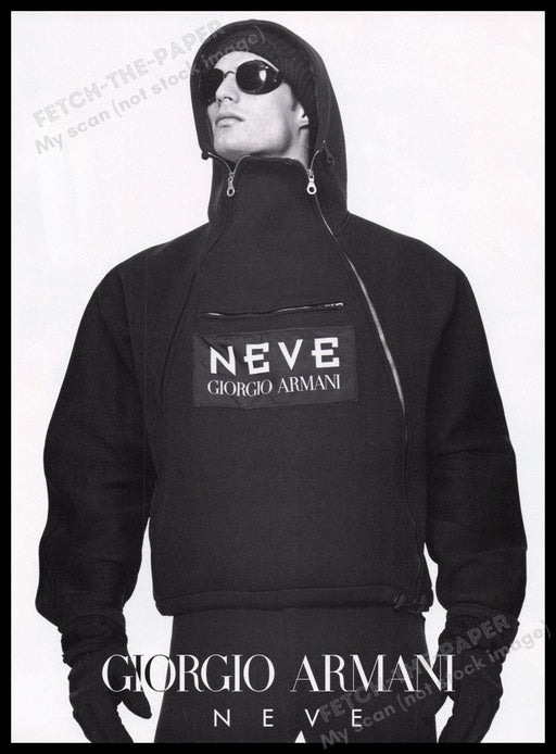 Giorgio Armani Neve 1990s Print Advertisement Ad 1996 Men's Outerwear Fetch the Paper!
