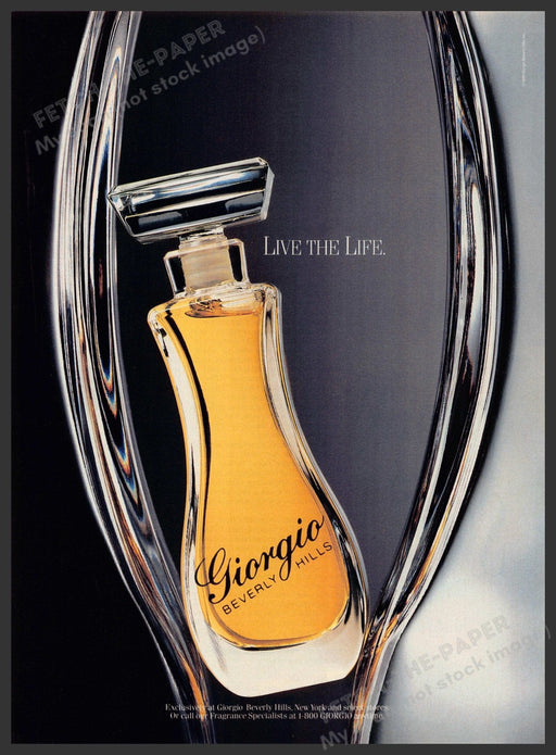 Giorgio Beverly Hills 1980s Print Advertisement 1989 Live Life (Not the perfume) Giorgio Beverly Hills