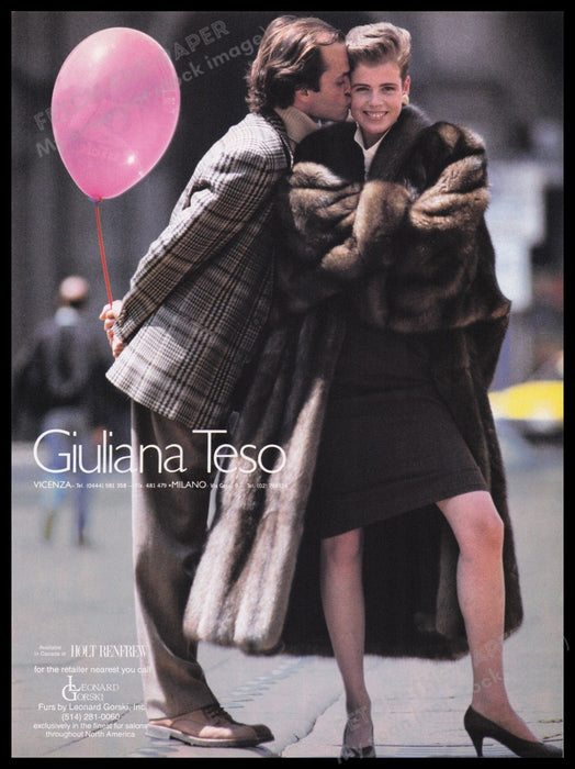 Giuliana Teso Clothing 1980s Print Advertisement Ad 1987 Legs Kiss Balloon City Fetch-the-Paper