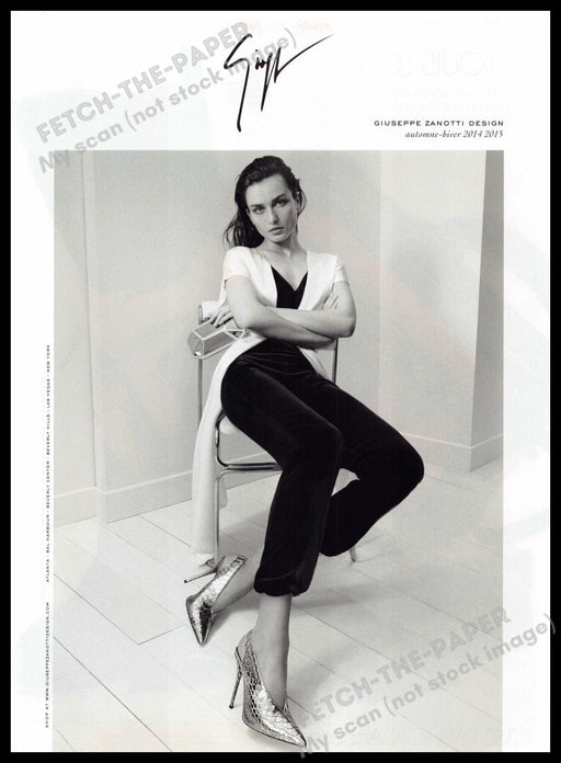 Giuseppe Zanotti 2010s Magazine Print Ad 2014 Legs Heels Chair Model Giuseppe Zanotti