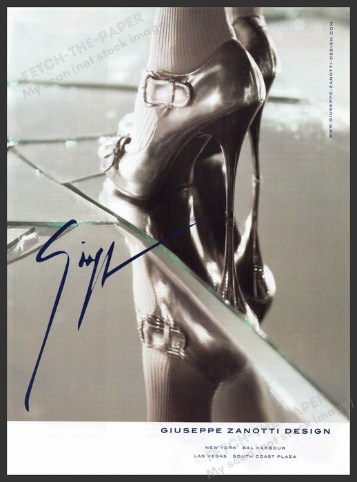 Giuseppe Zanotti Design 2000s Print Advertisement 2007 Mirror Standing Shoes Giuseppe Zanotti