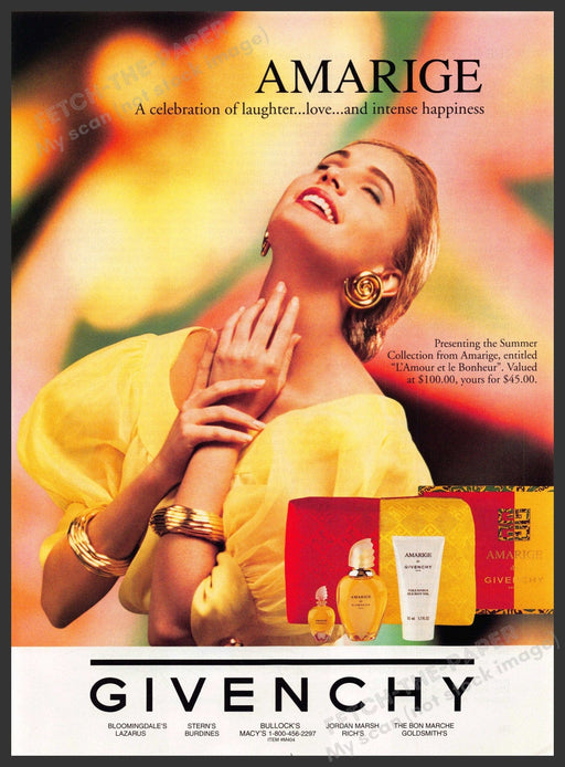 Givenchy Amarige 1990s Print Advertisement 1995 Celebration (Not the perfume) Givenchy Amarige