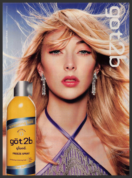 got 2b Hair 2000s Print Advertisement 2004 Blonde Glued Freeze Spray Fetch-the-Paper