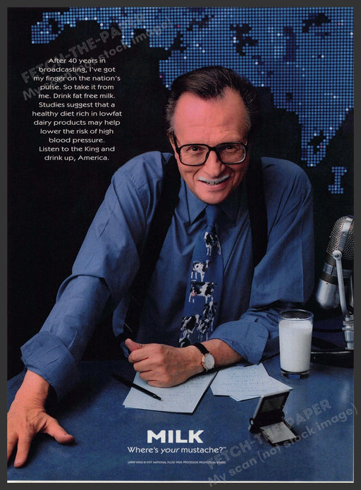 Got Milk? 1990s Print Advertisement Ad 1998 Larry King Got Milk?