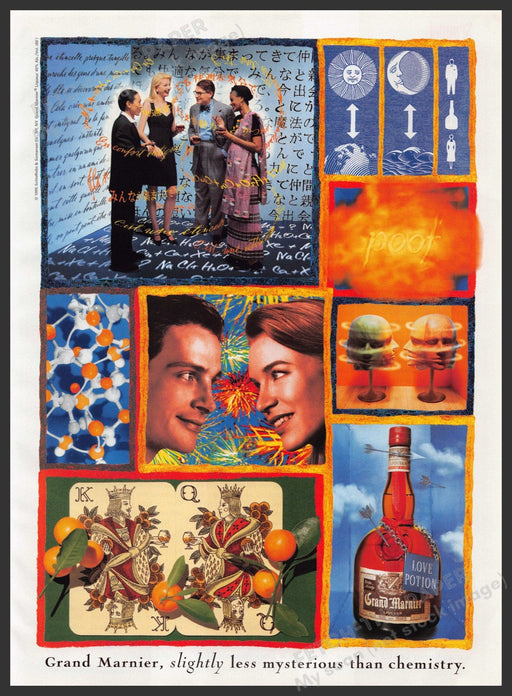 Grand Marnier 1990s Print Advertisement 1995 Less Mysterious than Chemistry Fetch the Paper!