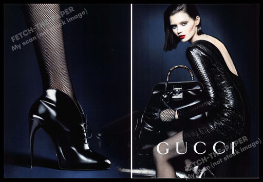 Gucci 2010s Print Advertisement (2 pages) 2013 Fishnet Leg Shoe Gucci