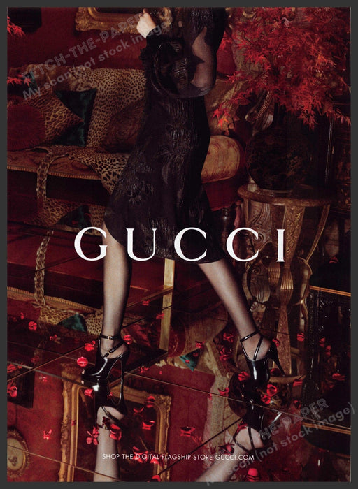 Gucci Shoes 2010s Print Advertisement 2012 Legs Mirror Tiled Floor Fetch-the-Paper