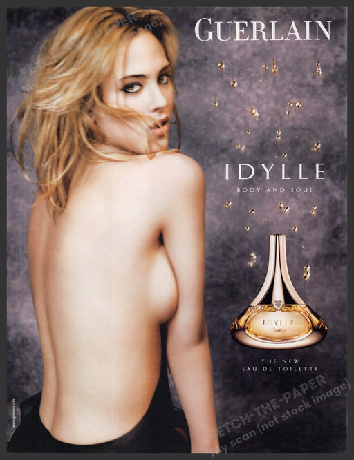 Guerlain Idylle Body & Soul 2010s Print Advertisement Ad 2010 Bare Back Fetch-the-Paper