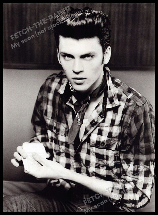 Guess 2010s Print Advertisement 2010 Silviu Tolu Male Model Rockabilly Fetch-the-Paper