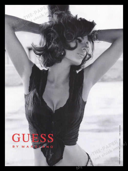 Guess by Marciano 2000s Print Advertisement Ad Front & Back 2008 Line Gost Sexy Fetch the Paper!