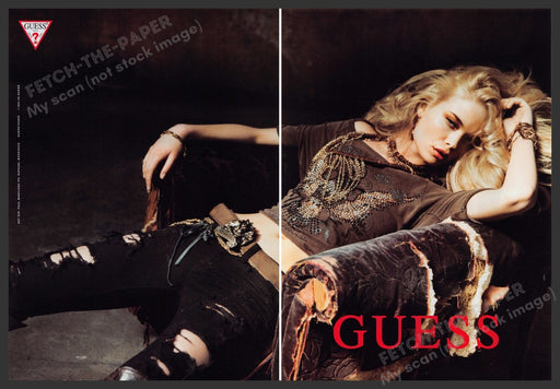 Guess Clothing Chair Klara Wester 2000s Print Advertisement (2 pages) 2009 Fetch-the-Paper