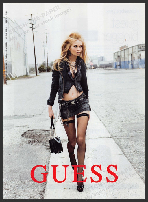Guess Clothing Klara Wester 2000s Print Advertisement 2009 Street Walker Fetch-the-Paper