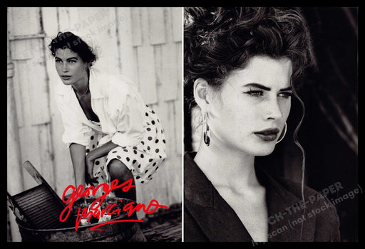 Guess Georges Marciano Carrie Otis 1980s Print Ad 1989 Front / Back Polka Dots Fetch-the-Paper