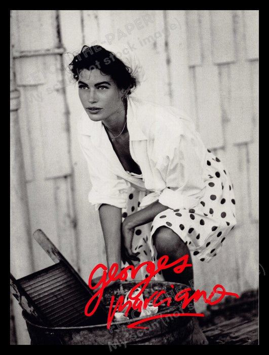 Guess Georges Marciano Carrie Otis 1980s Print Ad 1989 Front / Back Polka Dots Fetch-the-Paper