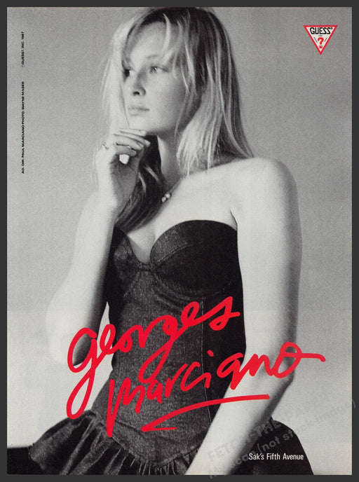 Guess Georges Marciano Estelle Lefebure 1980s Print Advertisement Ad 1987 Dress Fetch-the-Paper