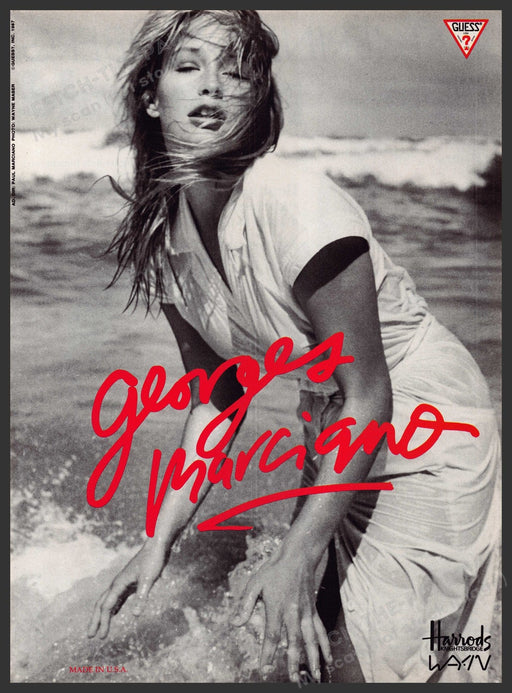 Guess Georges Marciano Estelle Lefebure 1980s Print Advertisement Ad 1987 Fetch-the-Paper