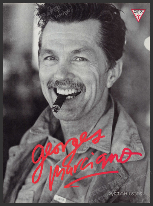 Guess Georges Marciano Tom Skerritt 1980s Print Advertisement Ad 1987 Actor Fetch-the-Paper