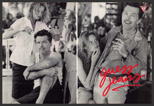 Guess Jeans 1980s Print Advertisement (2 page) Perfume 1987 Tom Skerritt Guess