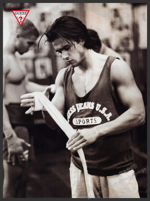 Guess Jeans 1990s Print Advertisement 1993 Boxing Beiron Andersson Fetch-the-Paper