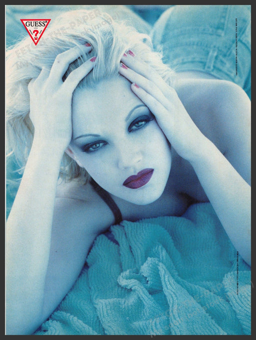 Guess Jeans 1990s Print Advertisement Ad 1993 Drew Barrymore Beach Towel Guess