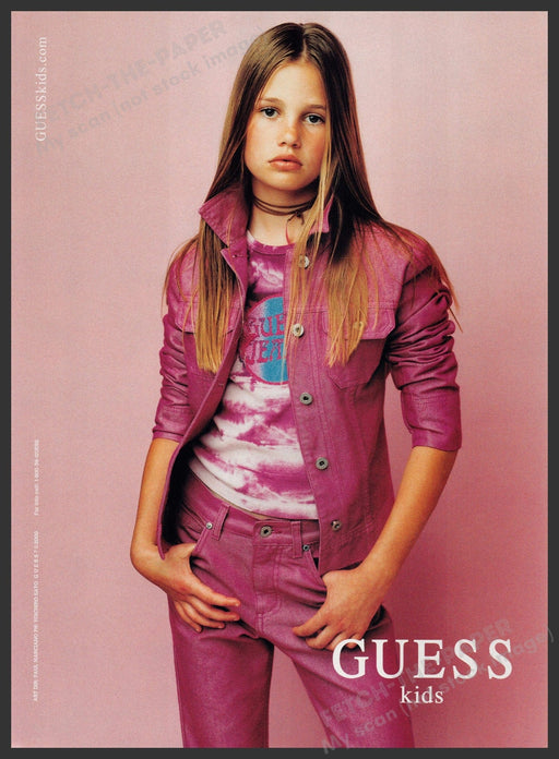 Guess Kids Clothing 2000s Print Advertisement Ad 2000 Tween Model Adorable Fetch-the-Paper