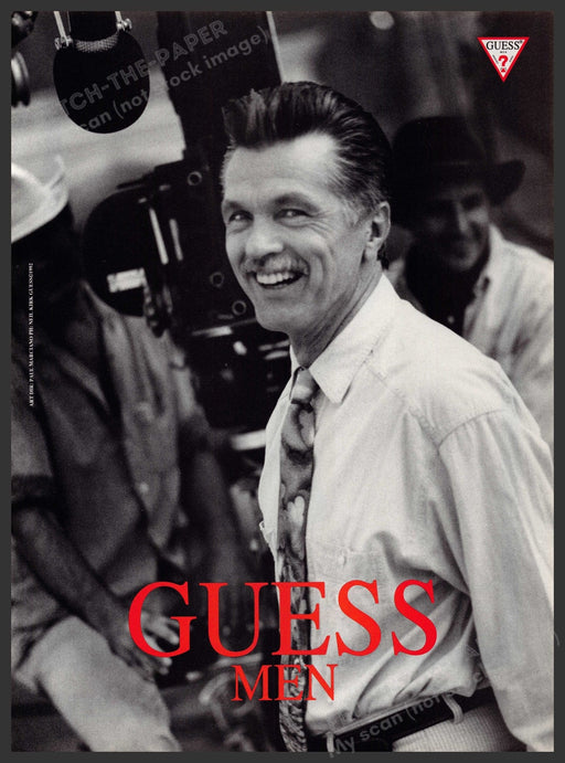 Guess Men Tom Skerritt Actor 1990s Print Advertisement Ad 1992 Fetch-the-Paper