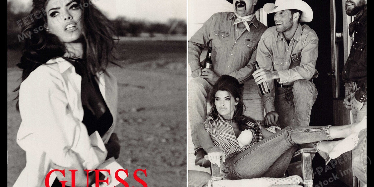 Vintage 1991 Guess Shana Zadrick Cowboys Advertisement Print