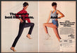 h.i.s. Chic Jeans 1980s Print Advertisement (2 page) 1984 Legs Work-out Fetch-the-Paper