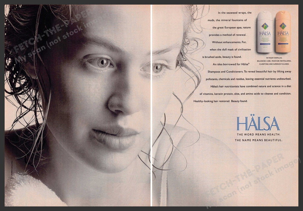 Halsa 1990s Print Advertisement (2 pages) 1990 Health Hair Beauty Natural Halsa