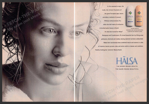 Halsa 1990s Print Advertisement (2 pages) 1990 Health Hair Beauty Natural Halsa