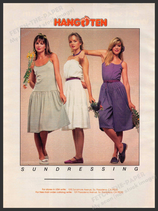 Hang Ten Sundresses 1980s Print Advertisement 1981 Legs Sweet Flowers Hang Ten