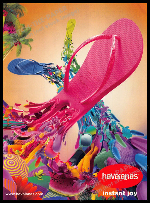 Havaianas 2010s Print Advertisement 2013 "Instant Joy" Colorful Flipflops Waves Havaianas
