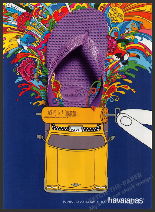 Havaianas Flip Flops Shoes 2010s Print Advertisement Ad 2010 Taxi Fetch-the-Paper