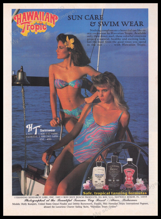 Hawaiian Tropic 1980s Print Advertisement Ad 1985 Fetch the Paper!