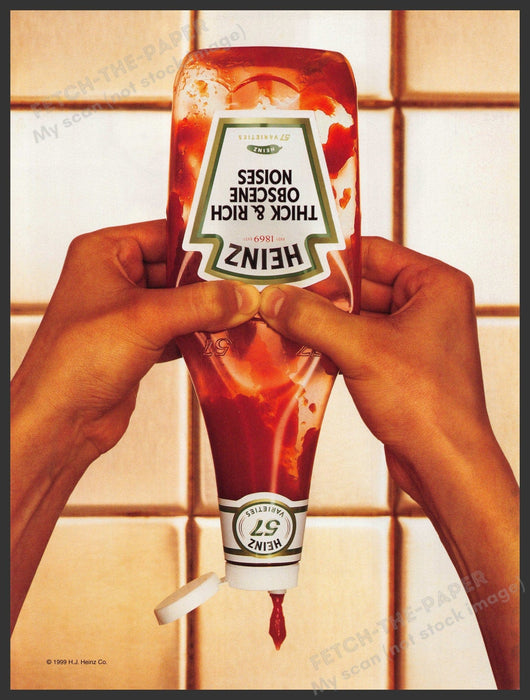 Heinz 2000s Print Advertisement 2002 "Thick & Rich Obscene Noises" Fetch-the-Paper