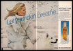 Helena Rubinstein 1970s Print Ad (2 pages) 1977 Samoyed Dog Winter Snow Helena Rubinstein