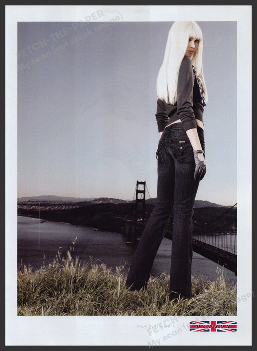 Hudson Jeans Clothing 2000s Print Advertisement Ad 2008 Golden Gate Bridge Fetch the Paper!