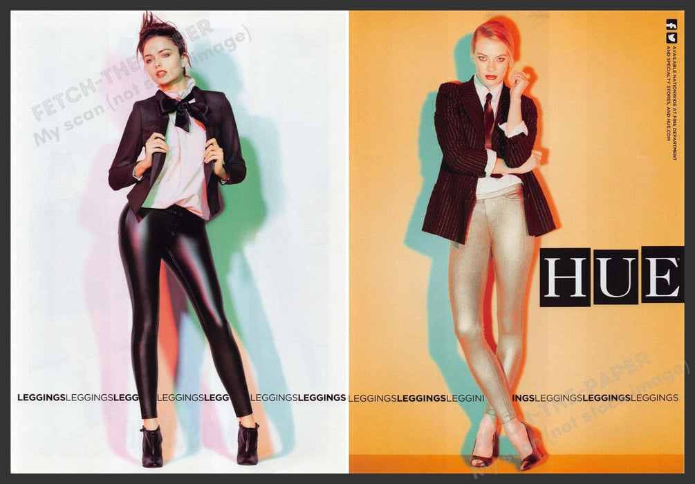 Hue Leggings Clothing 2000s Print Advertisement Ad (2 pages) 2013 Legs Fetch the Paper!