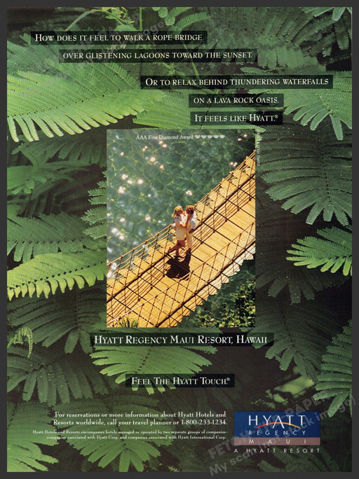 Hyatt Regency Maui Resort 1990s Print Advertisement Ad 1992 Fetch the Paper!