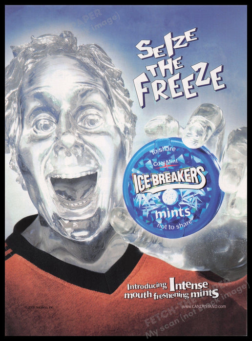 Ice Breakers 2000s Print Advertisement Ad 2017 Fetch the Paper!