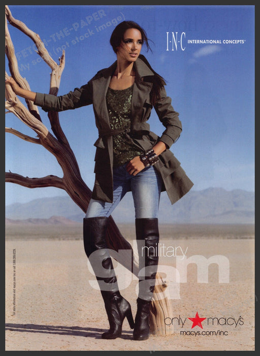 INC International Concepts Clothing 2010s Print Advertisement 2010 Legs Military Fetch-the-Paper