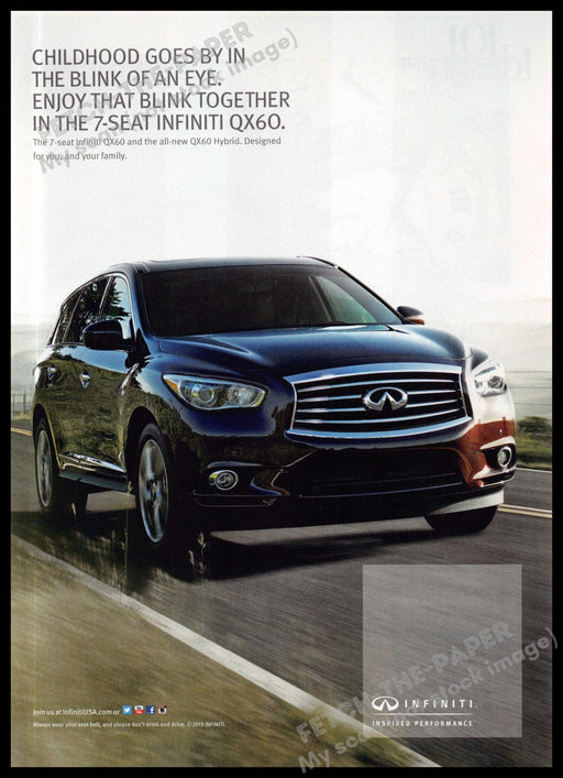 Infiniti QX60 2010s Magazine Print Advertisement 2013 "Blink of an eye..." Infiniti QX60