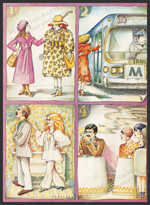 Isador Seltzer Artist 1970s Magazine Illustration 1979 "Hostility" Fetch-the-Paper