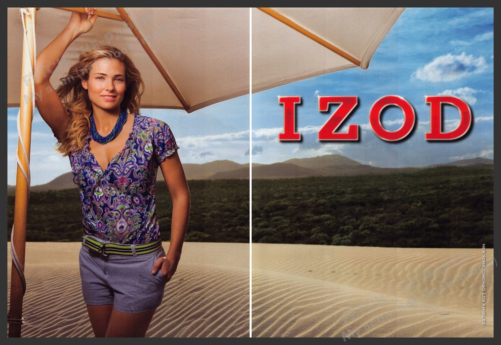 Izod Women's Clothing 2000s Print Advertisement (2 pages) 2009 Sand Legs Fetch-the-Paper