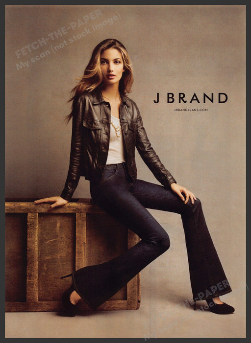 J Brand Jeans Clothing 2010s Print Advertisement 2010 Sitting Long Legs Fetch-the-Paper