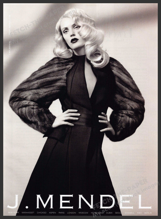 J. Mendel Fashion 2000s Print Advertisement 2007 Old Hollywood Fetch-the-Paper